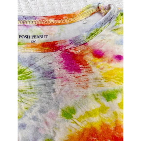 Kids Posh Peanut Bamboo Tie-Dye Short Sleeve Tee 10 Multi-Color Blue PLAY - Picture 4 of 8